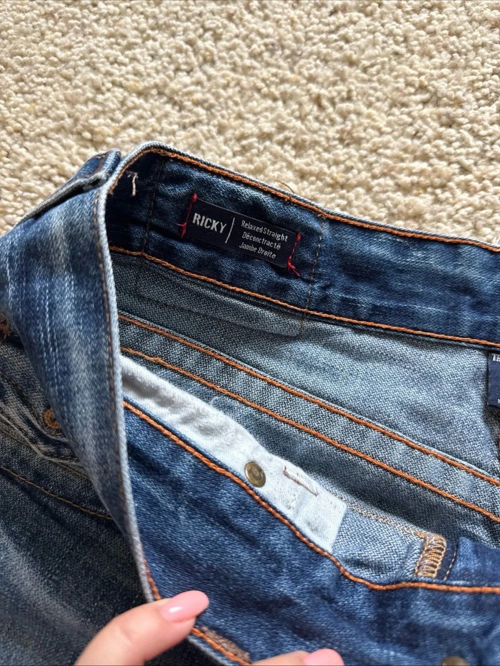 True Religion Ricky Relaxed Straight Jeans Men’s 31 Medium Wash Flap Pocket